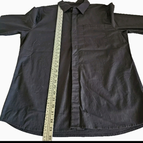 Lululemon Commission Hidden Button Pocket Longsleeve Black Men's Shirt Medium - Picture 5 of 9
